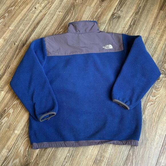 North Face Polartec Jacket Blue Grey Fleece Zipper Pullover Boys Pockets XL - Picture 8 of 8